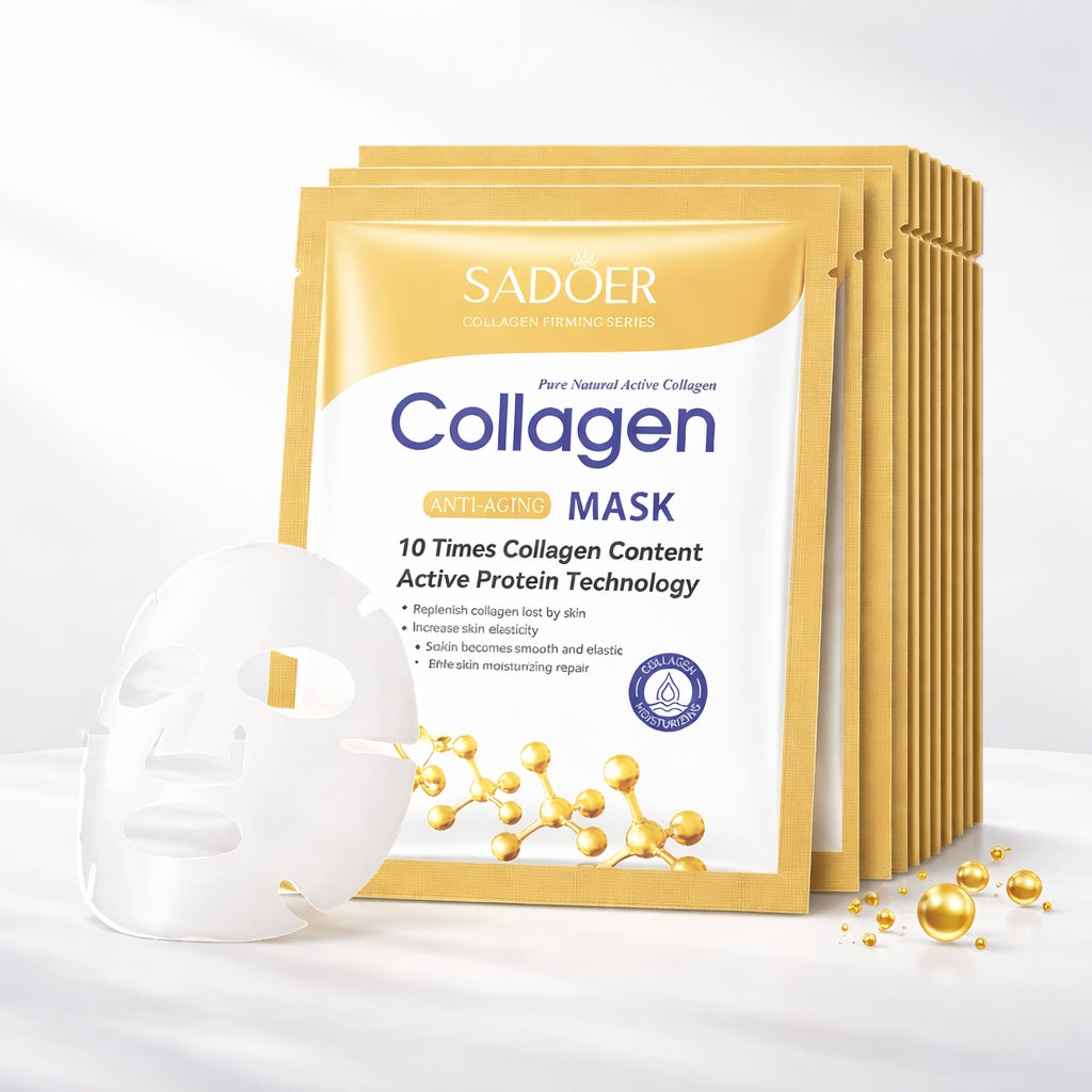 SADOER COLLAGEN FACE MASK (10 SHEETS) – HYDRATING & ANTI-AGING CARE