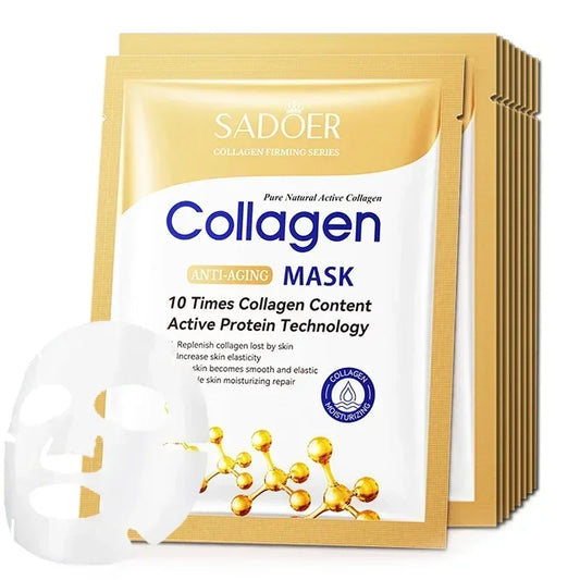 SADOER COLLAGEN FACE MASK (10 SHEETS) – HYDRATING & ANTI-AGING CARE
